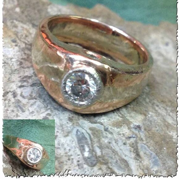 14k Rose/white with platinum engagement ring